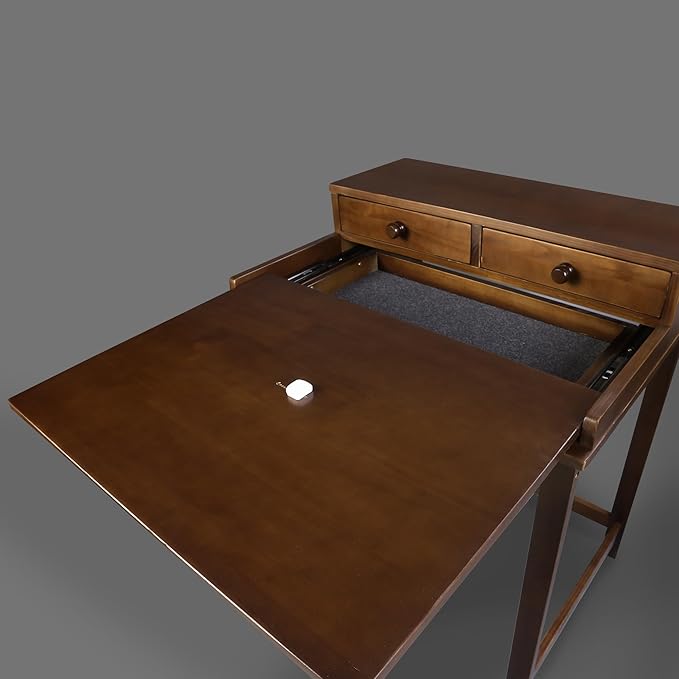 Casual Home Office Concealed Compartment Desk, Truffle Brown - LeafyLoom
