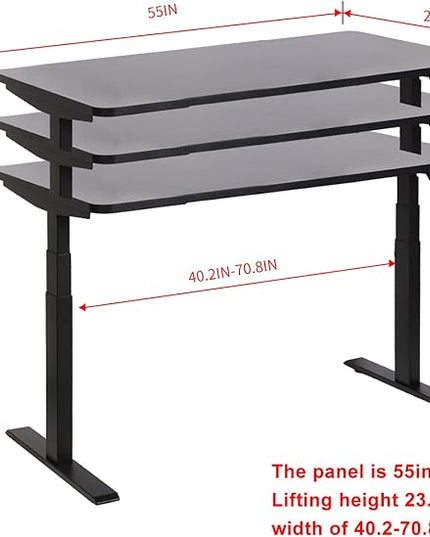 55“*27.5”Height Adjustable Electric Standing Desk with Storage Sit Stand Desk Computer Desk Home Office Desk Memory Controller by BOSCH Motor by BOSCH (Wood/Black Frame 55 * 27.5) - LeafyLoom