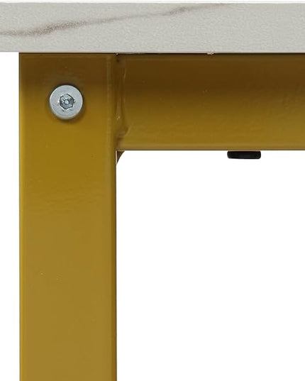 Finnhomy Bar Table Set, 23.6" Pub Table High Top Table, Square Bar Height Table, Bar Table with Stools, Kitchen Table Set for 2, Industrial Breakfast for Kitchen, Living Room, Gold - LeafyLoom