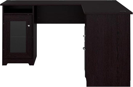 Bush Furniture Cabot 60W L Shaped Computer Desk in Espresso Oak - LeafyLoom