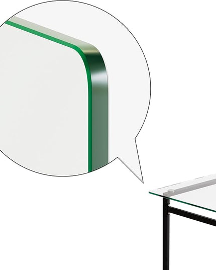 NicBex 51Inch Rectangular Dining Table,Mid-Century Kitchen Table with Tempered Glass Tabletop and Black Chrome Metal Legs for 4 to 6,Dining Room Table for Kitchen,Meeting Living Room,Transparent - LeafyLoom