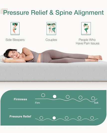 Novilla Queen Mattress, 12 Inch Queen Memory Foam Mattress for Supportive & Pressure Relief, Removable Washable Mattress Cover,CertiPUR-US Certified Mattress Queen, Firm - LeafyLoom