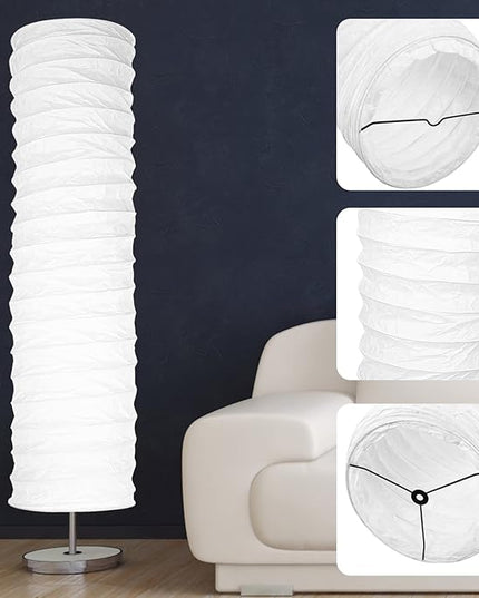 STOBOK Paper Floor Lamp Shades Light Japanese Style Standing Lamp Table Light Cover Barrel Chandelier Protector for Living Room Home Hotel - LeafyLoom