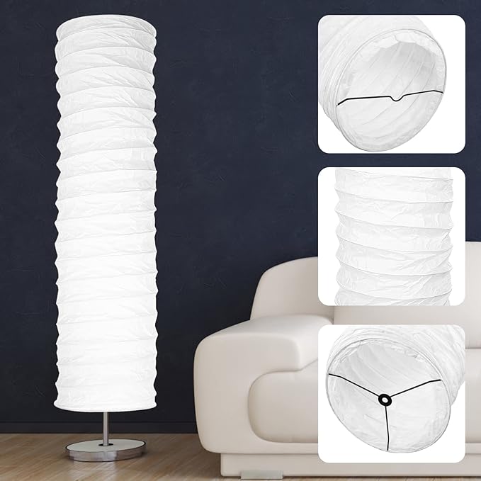 STOBOK Paper Floor Lamp Shades Light Japanese Style Standing Lamp Table Light Cover Barrel Chandelier Protector for Living Room Home Hotel - LeafyLoom
