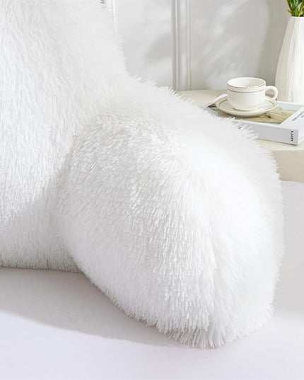 Aimuan Reading Pillow Bed Rest Wedge Large Adult Backrest Pillow with Arms Back Support for Sitting Up in Bed Cushion Incline Rest Sleeping Snoring Pillow,Whtie Standard - LeafyLoom