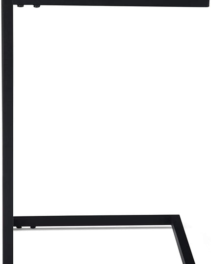 SIMPLIHOME Ward SOLID MANGO WOOD and Metal 28 inch wide Square C Side Table in Warm Grey, for the Living Room and Bedroom - LeafyLoom