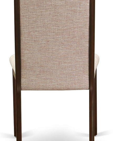 East West Furniture NDLA3-MAH-04 Norden 3 Piece Dining Set Contains a Rectangle Kitchen Table with Dropleaf and 2 Light Tan Linen Fabric Upholstered Chairs, 30x48 Inch, Mahogany - LeafyLoom