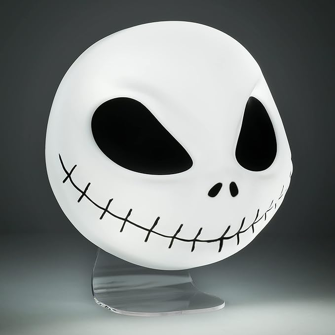 Paladone Nightmare Before Christmas Jack Mask Light and Halloween Decoration - Wall-mounted or Free-Standing, USB Cable Included - 18Cm Shaped Jack Skellington Lighting - LeafyLoom