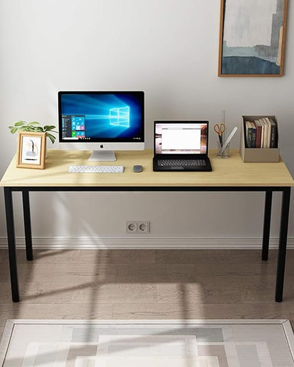 SDHYL 63 inches Modern Computer Desk X-Large Computer Desk for Studio Table, Home Office Desk/Workstation, Dining Table, Meeting Desk, Large Study Desk, Oak, S7-GCP2AC3-160TB - LeafyLoom