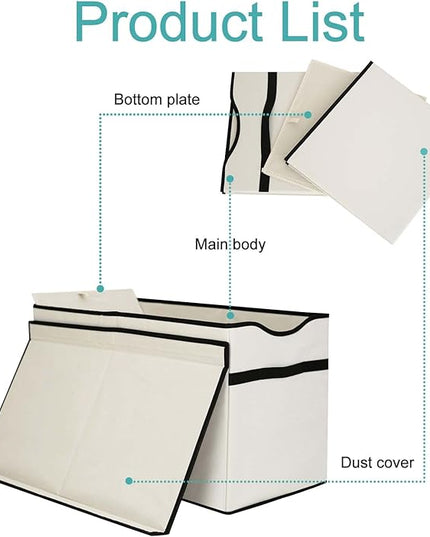 VICTOR'S Kids Toy Box Chest - Extra Large Lightweight Collapsible Toy Storage Organizer Boxes Bins Baskets for Kids, Boys, Girls, Nursery Room, Playroom, Closet (Beige) - LeafyLoom