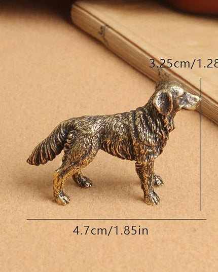 Solid Brass Sheepdog Statue - Vintage Decor Piece for Desk or Shelf for Dog Lovers(Sheepdog) - LeafyLoom