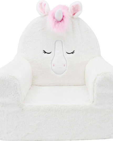 Soft Landing Animal Adventure Ivory Sweet Seats | Premium Character Chair with Carrying Handle & Side Pockets Unicorn - LeafyLoom