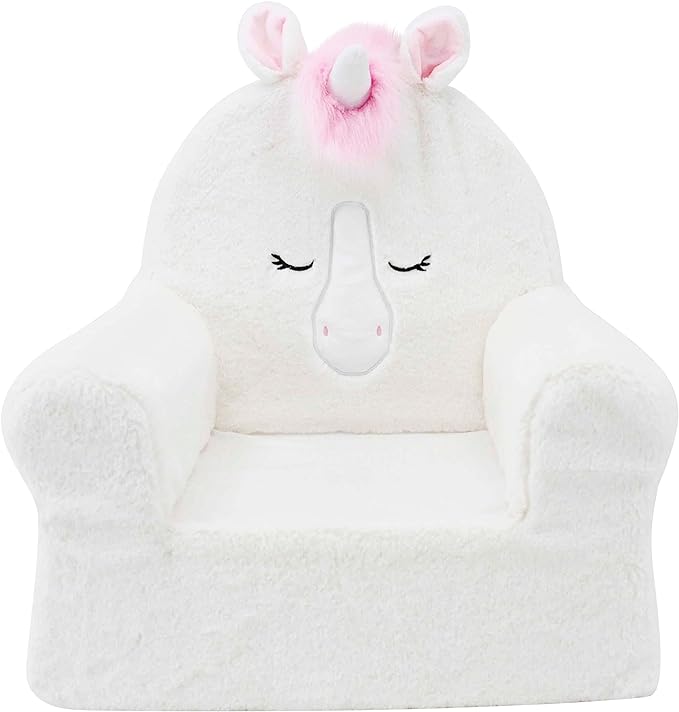 Soft Landing Animal Adventure Ivory Sweet Seats | Premium Character Chair with Carrying Handle & Side Pockets Unicorn - LeafyLoom