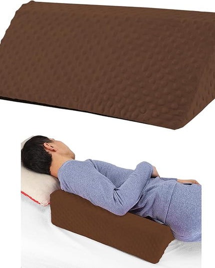 Wedge Pillow for Side Sleeping, Body Positioning Foam Wedge Pillow, Side Wedge Pillow for Sleeping Non-Slip Back Positioning Pillow for Bed Sore Wedge (Brown) - LeafyLoom