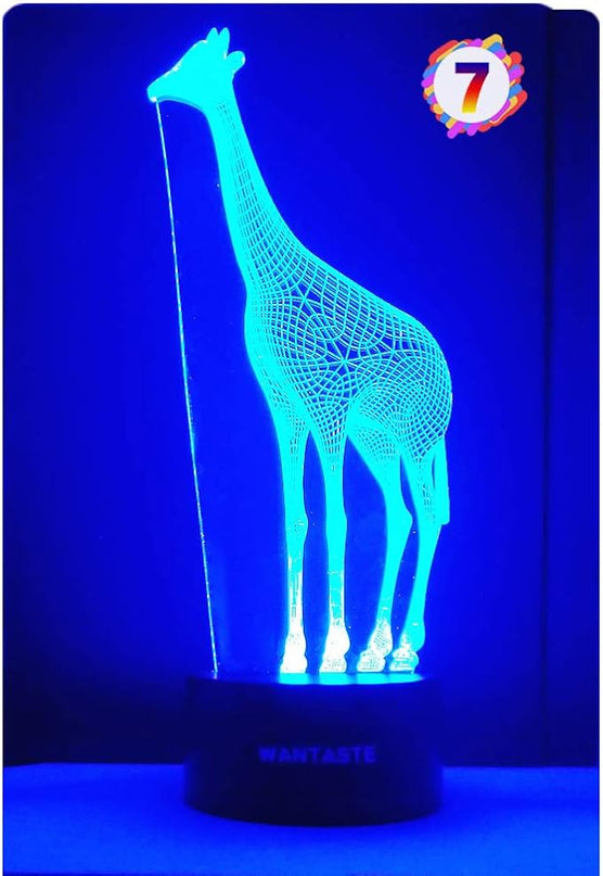 Giraffe 3D Lamp Gifts for Boys Girls Room, Night Light Toys Bedside Decor Gifts for Kids Baby, 7 Colors Changing Nightlight with Smart Control - LeafyLoom