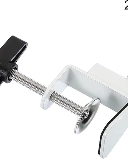 PATIKIL 0.49" Hole Dia. Desk Clamp, 2 Pcs Universal C-Clamp Base with Adjustable Screw for Microphone Mic Arm Table Lamp Mount Holder, White - LeafyLoom