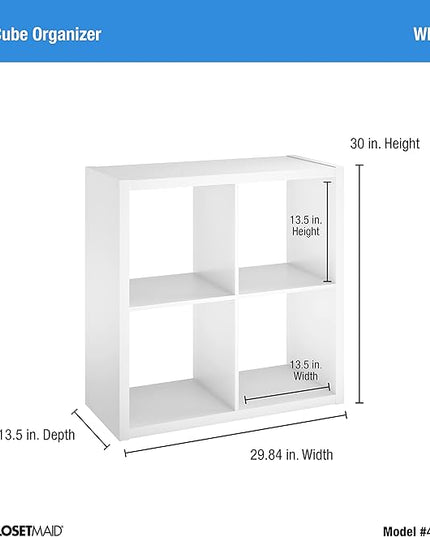 ClosetMaid 4549 Decorative Open Back 4-Cube Storage Organizer, White - LeafyLoom