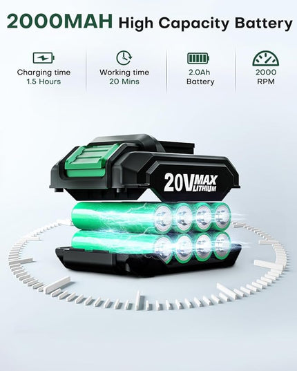 K I M O. Cordless Leaf Blower Vacuum Combo 4 IN 1, 3 Nozzles for Inflation & Compression,3 Modes & Variable Speed, 20000RPM 150MPH, 2000mAh Battery, Extended Tube, Mini Leaf Blowers for Lawn Care|Yard - LeafyLoom