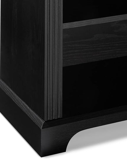 Rockpoint 70inch Modern TV Stand Storage Media Console Entertainment Center for TVs up to 80,Black - LeafyLoom