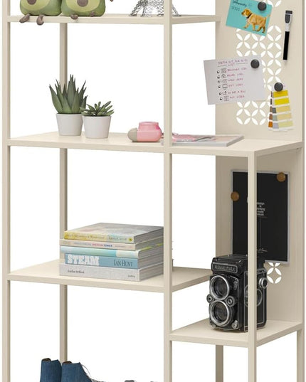 Mr. Kate Annie Metal Bookcase, Parchment - LeafyLoom