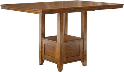 Signature Design by Ashley Ralene Traditional 36" Counter Height Dining Room Extension Table, Medium Brown - LeafyLoom