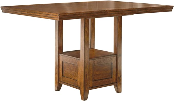 Signature Design by Ashley Ralene Traditional 36" Counter Height Dining Room Extension Table, Medium Brown - LeafyLoom