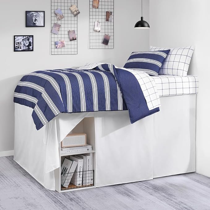Nautica - Twin Comforter Set, Cotton Reversible Bedding with Matching Sham, Stylish Home Decor, Dorm Room Essentials (Craver Navy, Twin/Twin XL) - LeafyLoom