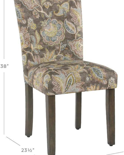 HomePop Parsons Classic Upholstered Accent Dining Chair, Set of 2, Multicolor Gray Floral - LeafyLoom