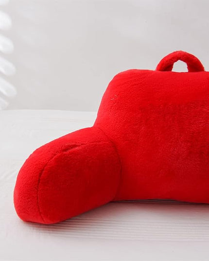 Aimuan Reading Pillow Bed Rest Wedge Adult Backrest Pillow with Arms Back Support for Sitting Up in Bed Cushion Incline Rest Sleeping Snoring Pillow,Red Standard - LeafyLoom