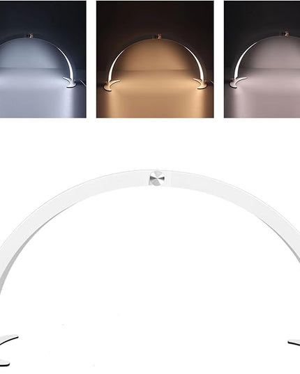 Jectse Half Moon Desk Lamp, 28 Inch Nail Desk Lamp LED Half Moon Light Nail Light with 10 Brightness and 7 Colors, Dimmable Half Moon Lamp for Nails Lash Extension Tattoo (US Plug) - LeafyLoom