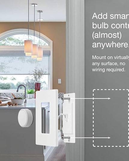 Lutron Aurora Wallplate Bracket For Paddle/Decorator Switch | For use with Aurora Smart Bulb Dimmer | L-AWALL1-WH | White Lutron