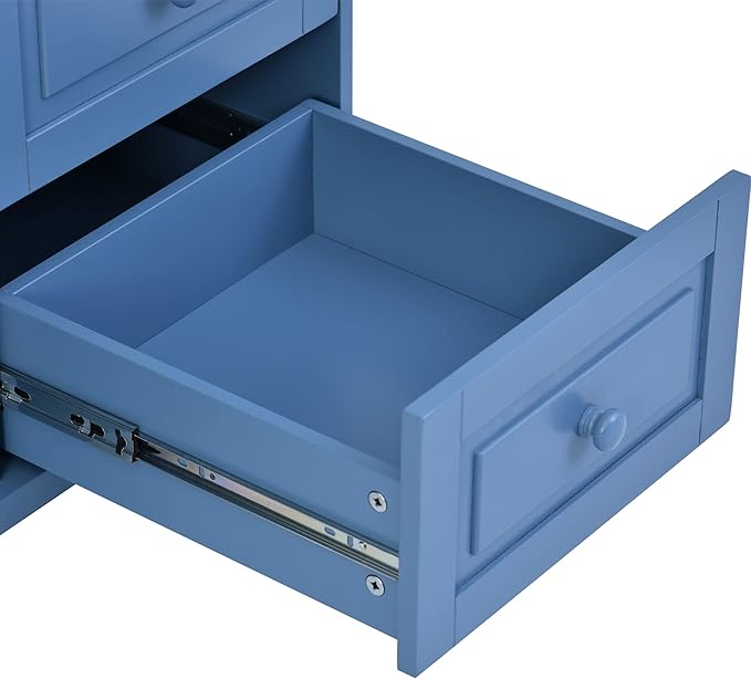 Rolling Kitchen Island Cart with Extended Table,Power Outlets, LED Lights & 2 Fluted Glass Doors, with a Storage Compartment Side 3 Open Shelves, for Dining Room House Bar - LeafyLoom
