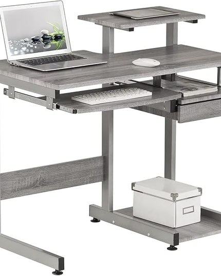 NicBex Laik-DW-00053-DX Desks, 37.75" W x 22" D x 35.25" H, Gray - LeafyLoom