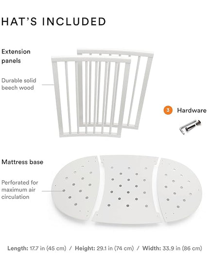 Stokke Sleepi Bed Extension, White - Convert Sleepi Mini Crib Into Sleepi Bed - Suitable for Children Up to 3 Years - Mattress Sold Separately - Extends Bed to 50 Inches - LeafyLoom