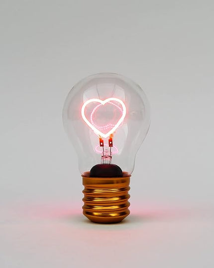 Suck UK Heart Shaped LED Light Bulb, Pink, 1 Count - LeafyLoom