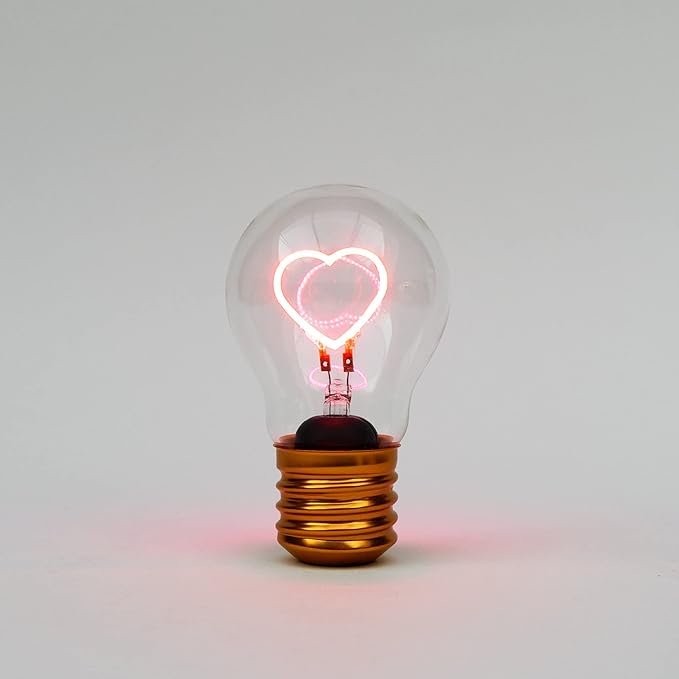 Suck UK Heart Shaped LED Light Bulb, Pink, 1 Count - LeafyLoom