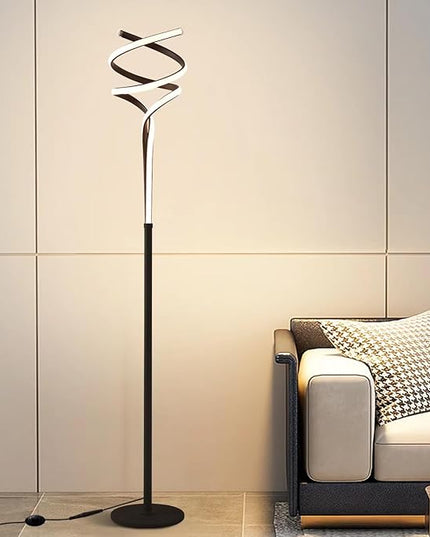 Floor Lamp,LED Modern Floor Lamps for Living Room,2500LM/40W-3-Color/Endless Dimmable Remote Control Standing Lamp,63" Black Floor Lamp for Living Room Bedroom Office. - LeafyLoom