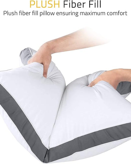 Utopia Bedding Bed Pillows for Sleeping King Size (Grey), Set of 6, Cooling Hotel Quality, Gusseted Pillow for Back, Stomach or Side Sleepers - LeafyLoom