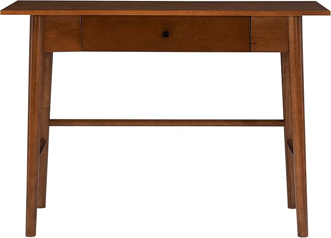 Linon Melissa Mid-Century Walnut Desk, 42" W x 19" D x 30" H - LeafyLoom