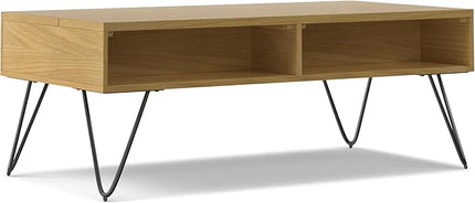 SIMPLIHOME Hunter Lift Top Coffee Table, 48 inch, Oak Veneer - LeafyLoom