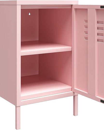 Novogratz Cache Metal Locker End Table, Bashful Pink - LeafyLoom