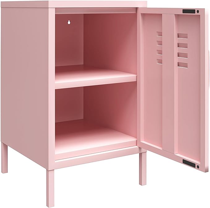 Novogratz Cache Metal Locker End Table, Bashful Pink - LeafyLoom