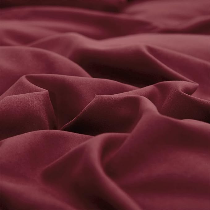 Burgundy Comforter Set Cal King Size Dark Red Bedding Set Pure Burgundy Beddig Soft Durable Quilt Set Women Durable Lightweight Plain Burgundy Blanket Men Breathable Dark Red Bed Comforter Set - LeafyLoom