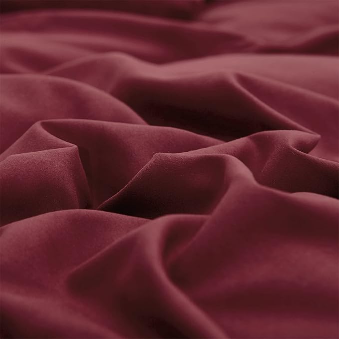 Burgundy Comforter Full Size Dark Red Bedding Set Soft Pure Burgundy Comforter Set Durable Burgundy 3 PCs Bed Set 1 Comforter with 2 Pillowcases - LeafyLoom