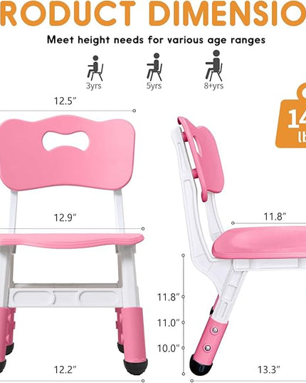 kids chair adjustable height Children chairs suitable for Children age 2-8 with foot covers for home classroom kindergarten and children's venues two-pack - LeafyLoom