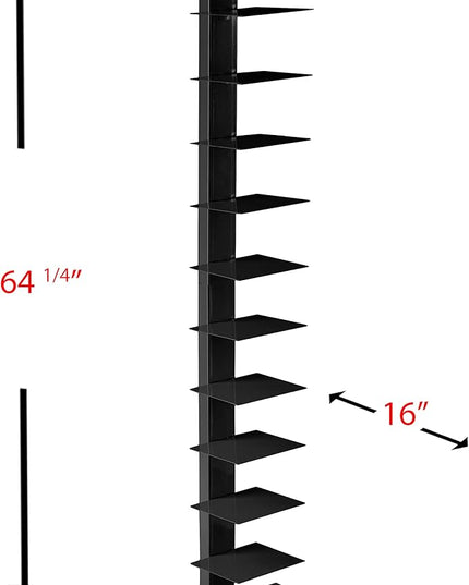SEI Furniture 12 shelf Metal Spine Book Tower, Black - LeafyLoom