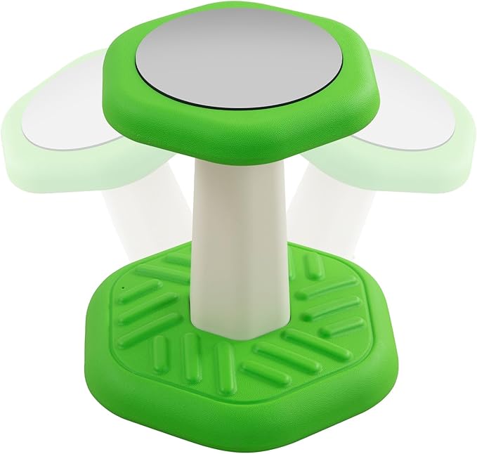 Kids Wobble Stool Chair Seat, Flexible Classroom Seating Improves Focus, Posture & Helps ADHD/ADD. Wobble Stools for Classroom Seating, Ages 3-8, Blue+Green - LeafyLoom