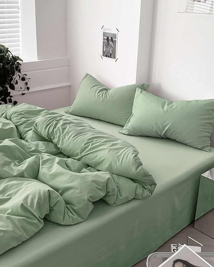ETDIFFE Sage Green Full Comforter Set, 3 Piece Aesthetic Modern Bedding Set - All Season Farmhouse Soft & Lightweight Microfiber Down Alternative Comforter Bed Set with 2 Pillow Shams for Women Men - LeafyLoom