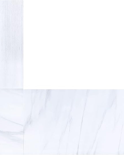 NicBex Laik-DW-00059-DX Desks, 67" W x 55" D x 30" H, White+Gray - LeafyLoom