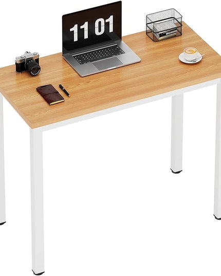 sogesfurniture Computer Office Desk Computer Table with BIFMA Certification Sturdy Office Desk Writing Desk,Teak&Black,BHUS-AC3BW-8040 - LeafyLoom
